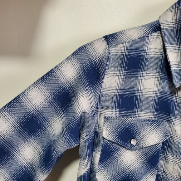 DIXXON The USS Midway Plaid Flannel Shirt Pearl Snaps Rugged Plaid Men's Small - Picture 5 of 15